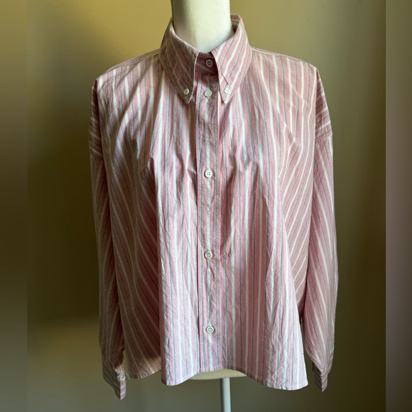 Isabel Etoile Marant Alanis Striped Cotton Shirt in Pale Pink - Picture 3 of 10